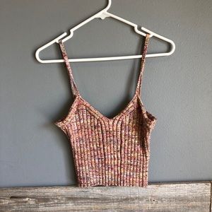 Knit crop tank top